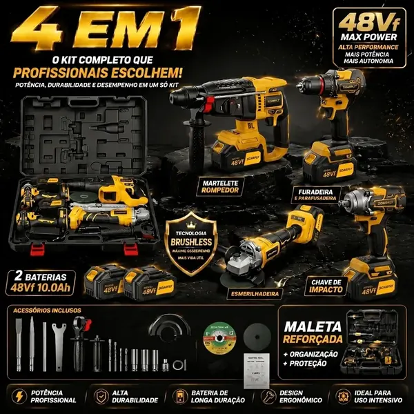 Kit Ferramentas 4 em 1 48Vf SOARFLY